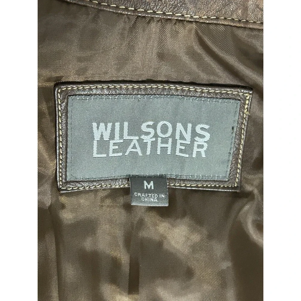 WILSONS LEATHER Size MEDIUM Womens Brown Jacket Lined Insulated motorcycle barn